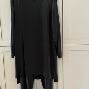 Eileen Fisher tunic top and matching pants XL TAUPE